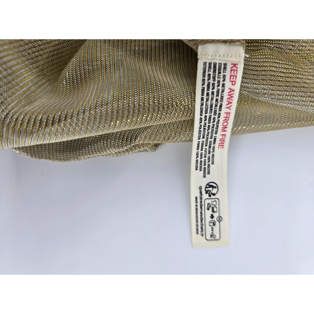 Anthropologie Dress Women Size M Gold Metallic Strapless Smocked Tube Midi Dress - Picture 5 of 6